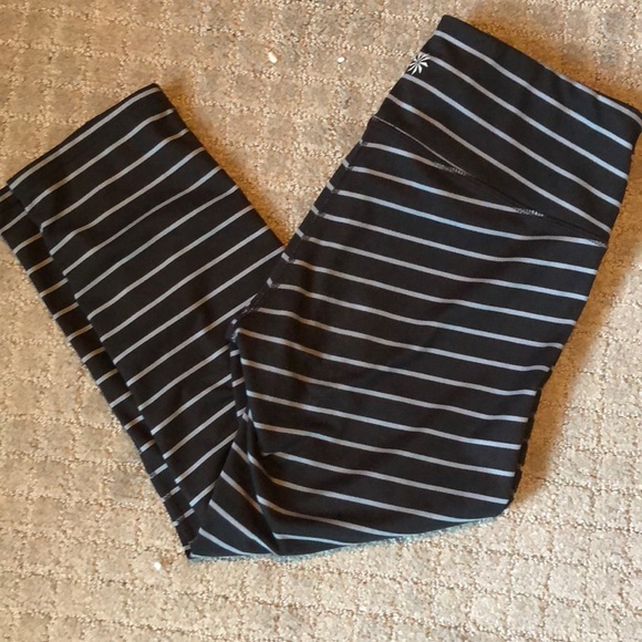 Athleta Pants - Athleta black and gray stripped leggings